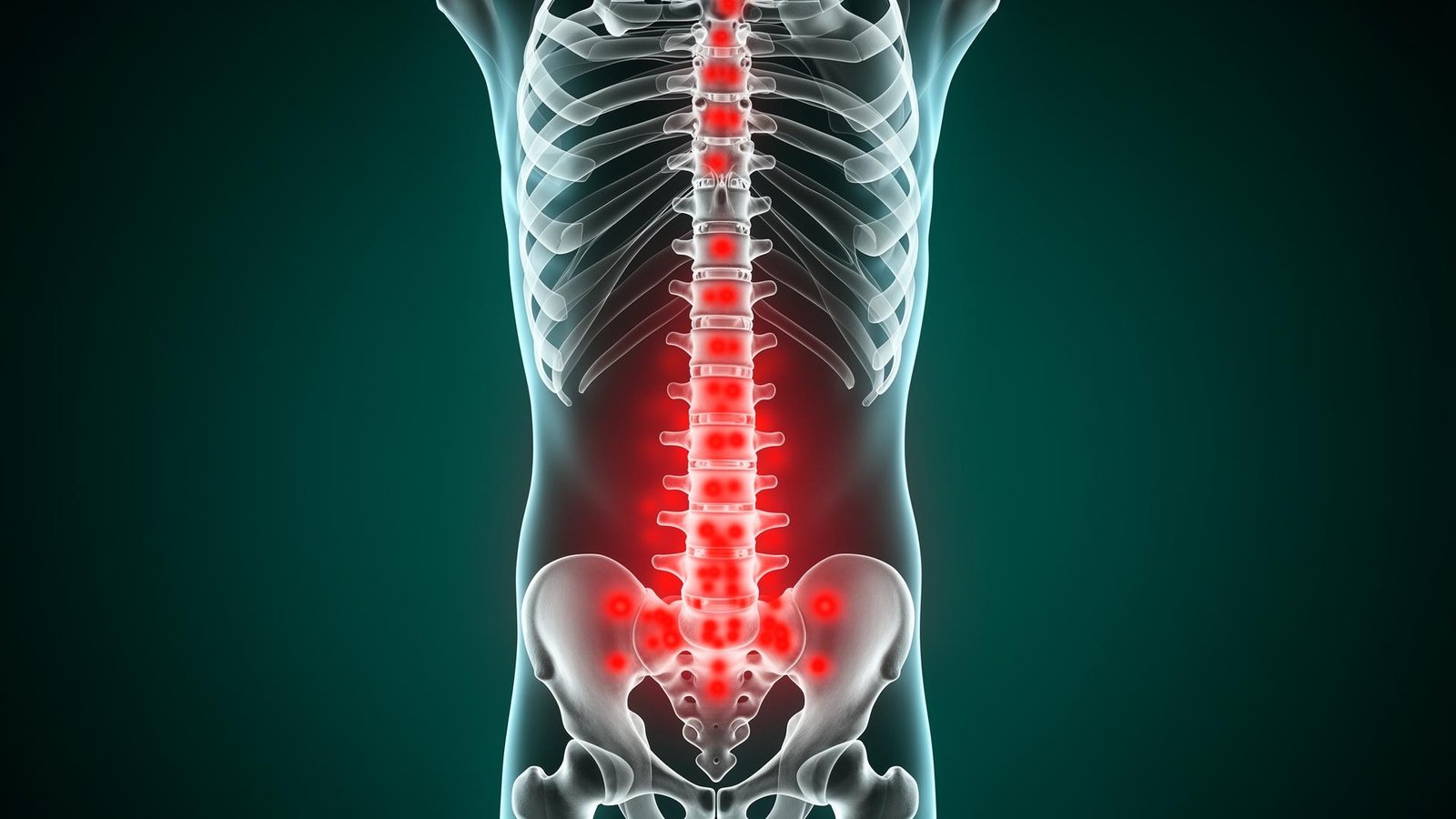 Spine with pain indicator