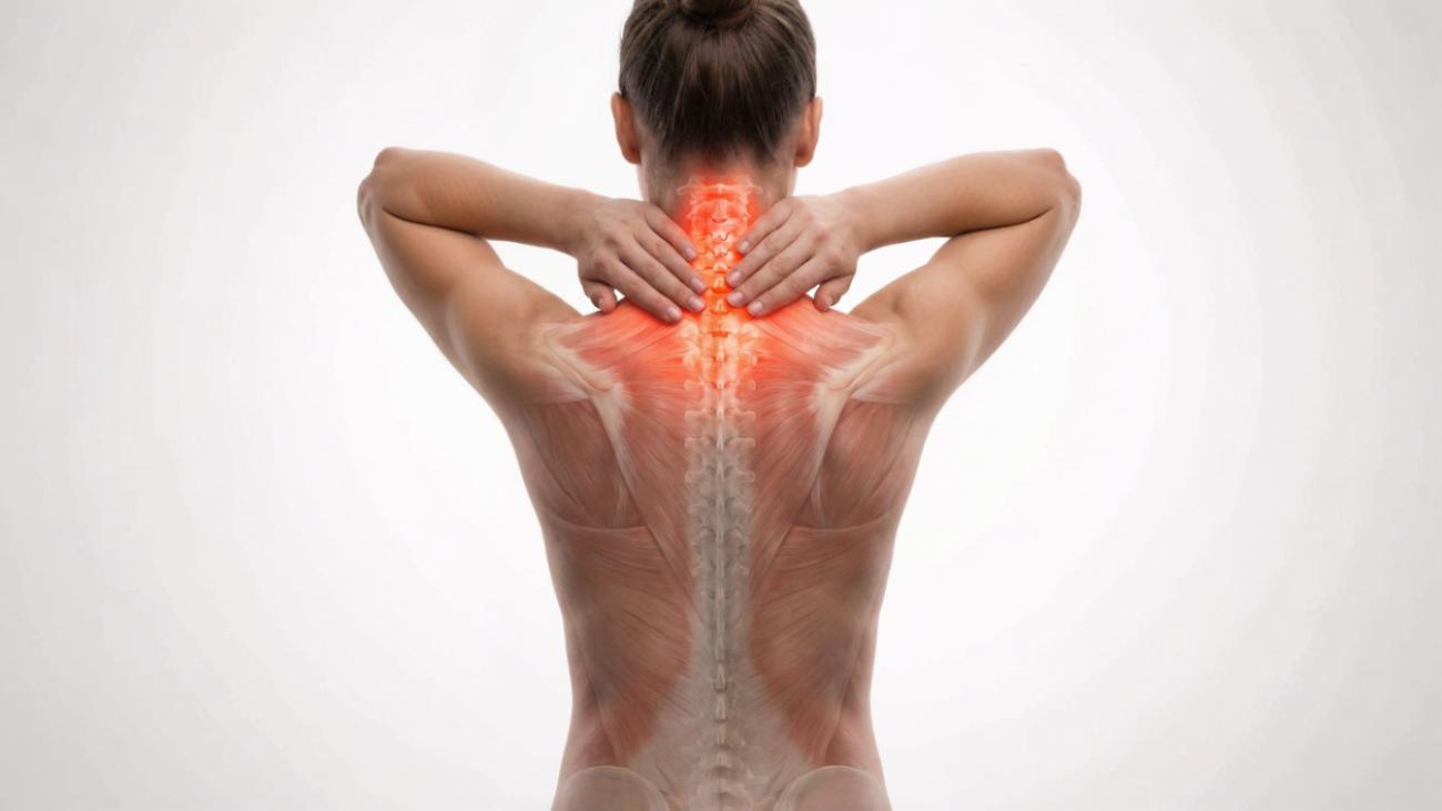 Spine with pain indicator